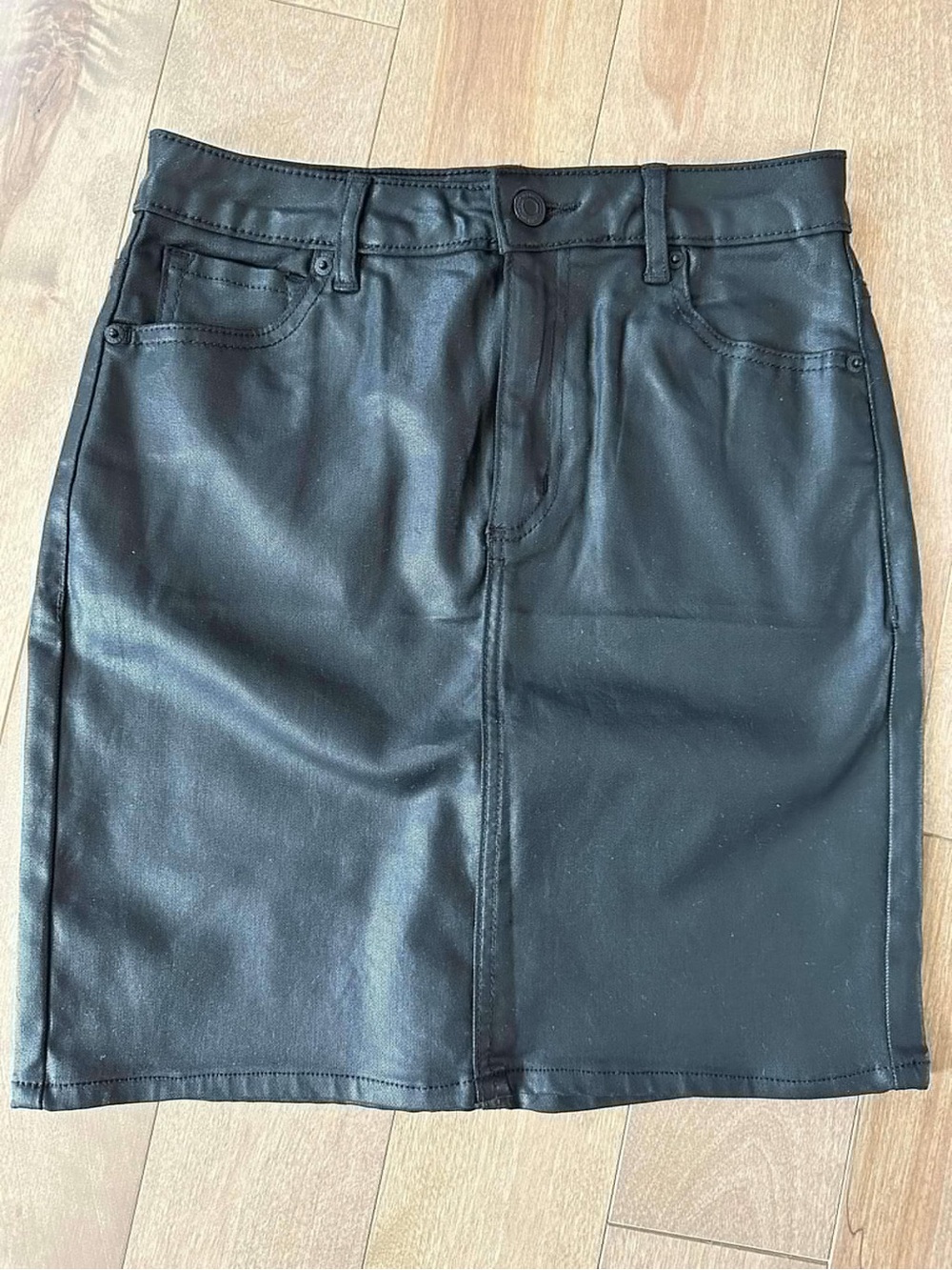 Dynamite Black Faux Leather Mini Skirt